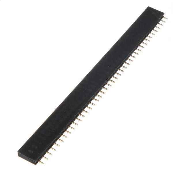 Pin header female pinsocket 1x40 pin 2.54mm pitch zwart